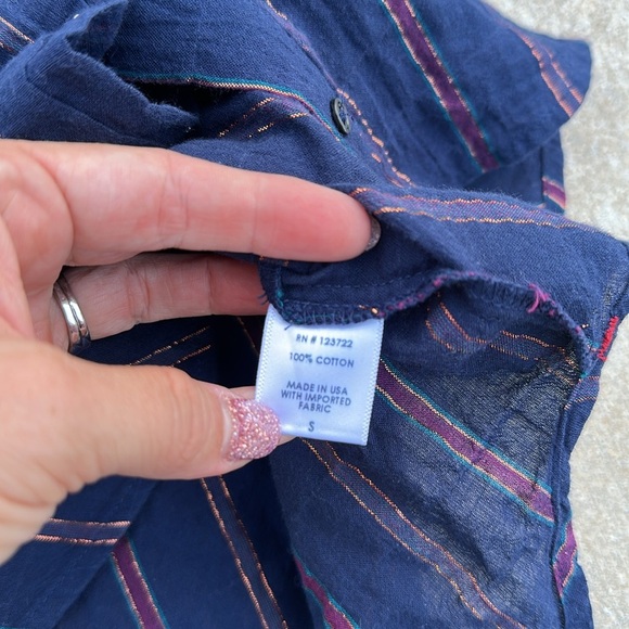 Xirena Kayden Stripe Shirt in Lapis small - Picture 4 of 5